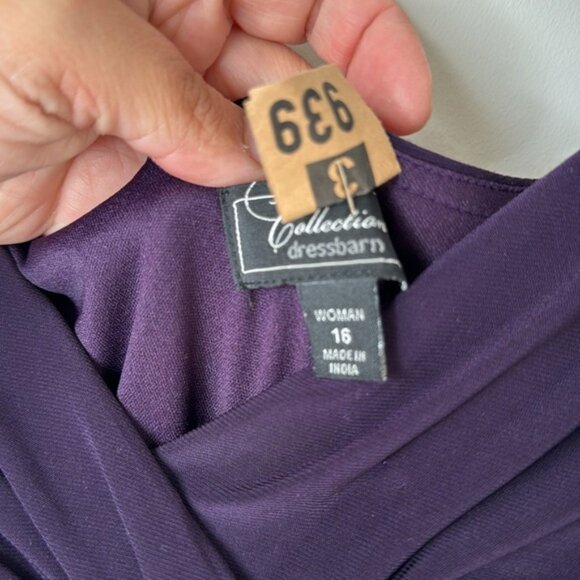 Dressbarn Collection Women Purple Sequin Flowy Cocktail Party Dress Plus Size 16 - Picture 7 of 16